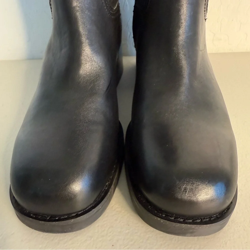 NEW BLONDO Camrin Black Leather Chunky Heel Waterproof Tall Boot Women’s Size 11